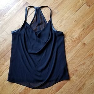 Rock & Republic Faux Leather Trim Tank Top